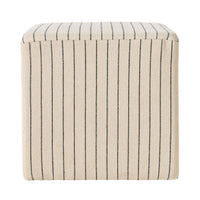 Torino Square Ottoman Alexandra Linen Stripe