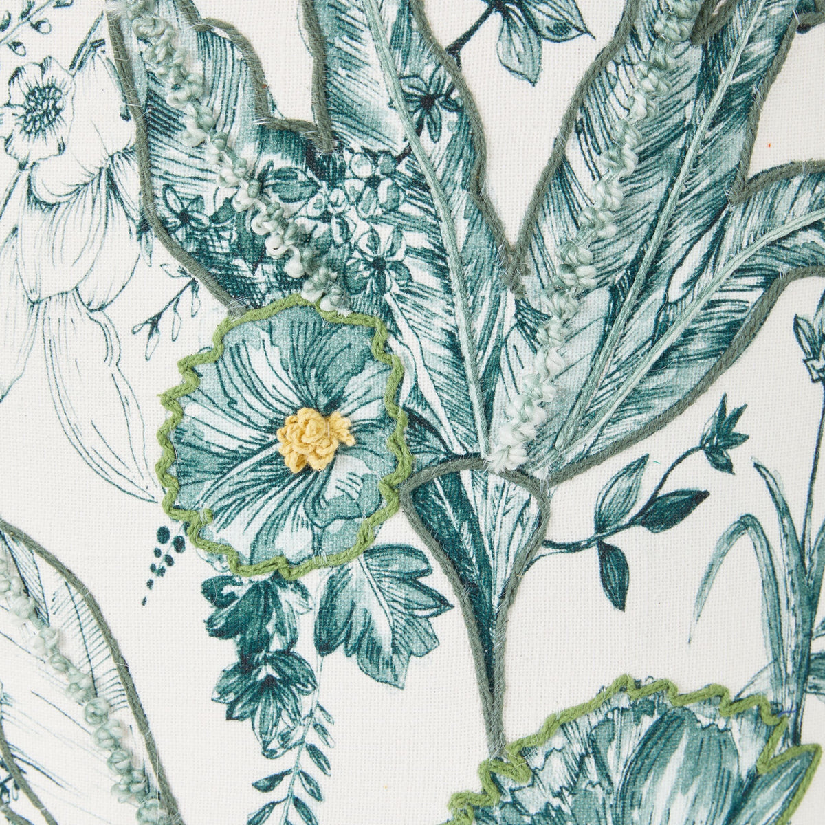 Embroidered Bloom Shade Green 45cm