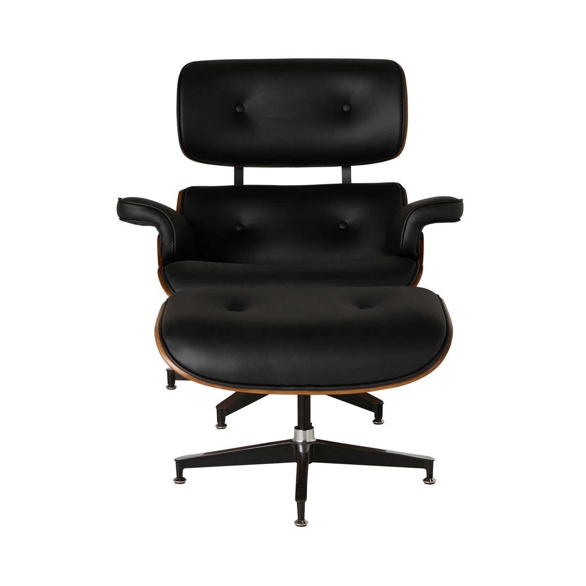 Replica Eames Lounge Chair and Ottoman Black Leather