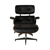 Replica Eames Lounge Chair and Ottoman Black Leather