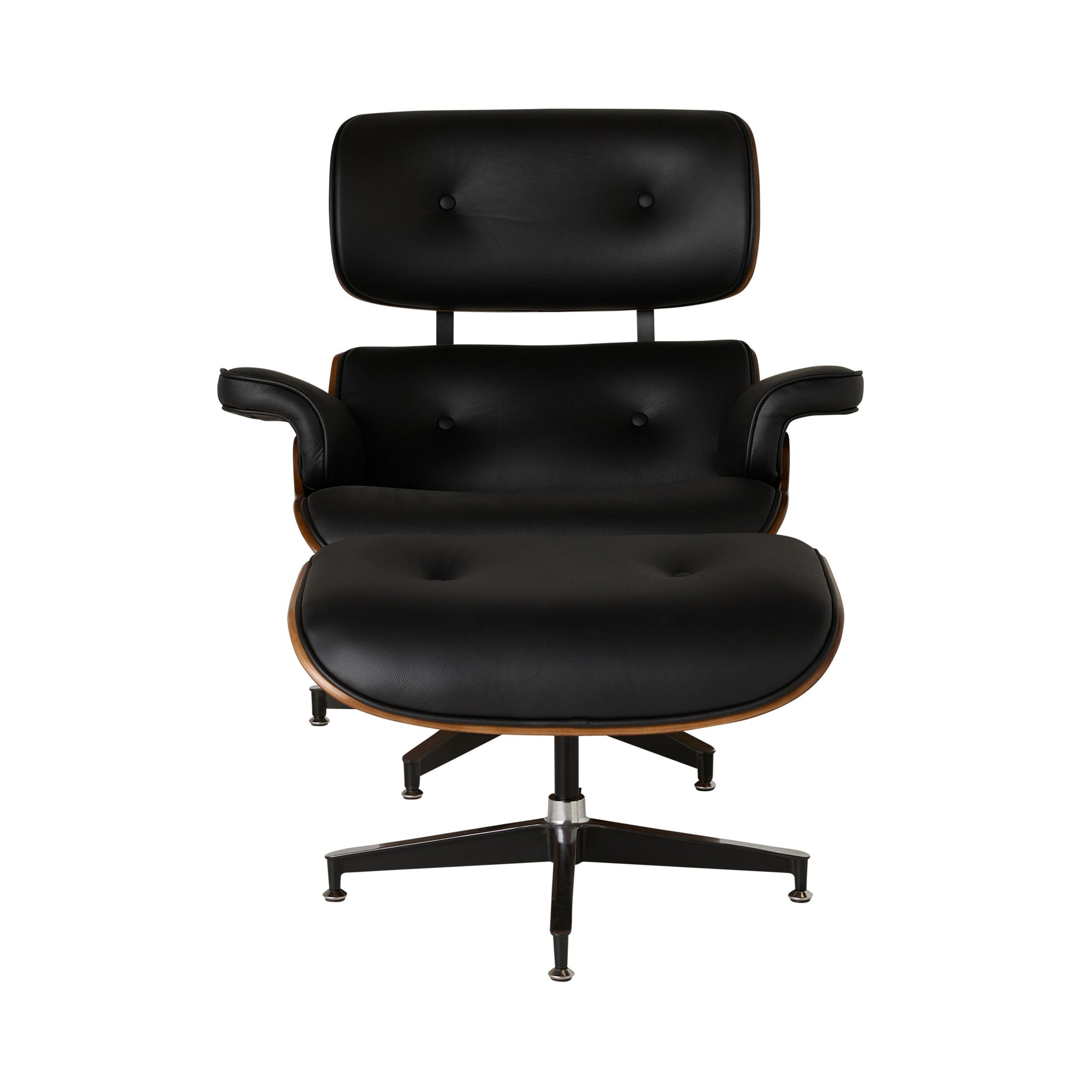 Replica Eames Lounge Chair and Ottoman Black Leather