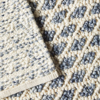 Kira Diamond Hand Woven Blue & Cream Rug 240x150cm