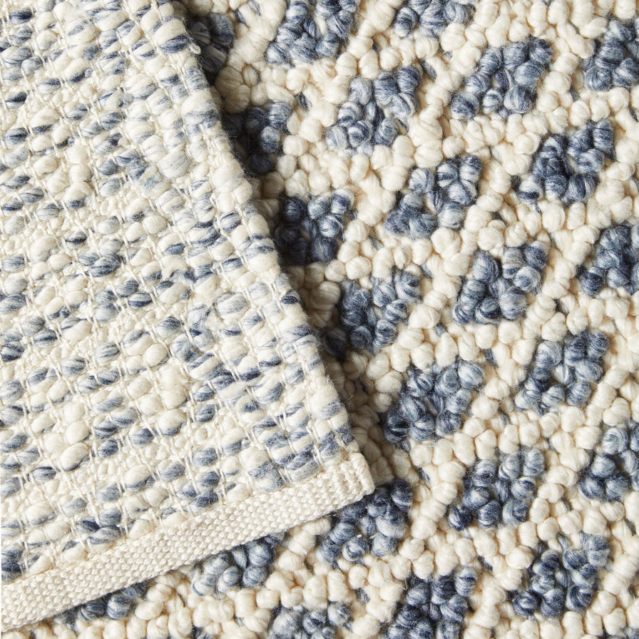 Kira Diamond Hand Woven Blue & Cream Rug 240x150cm