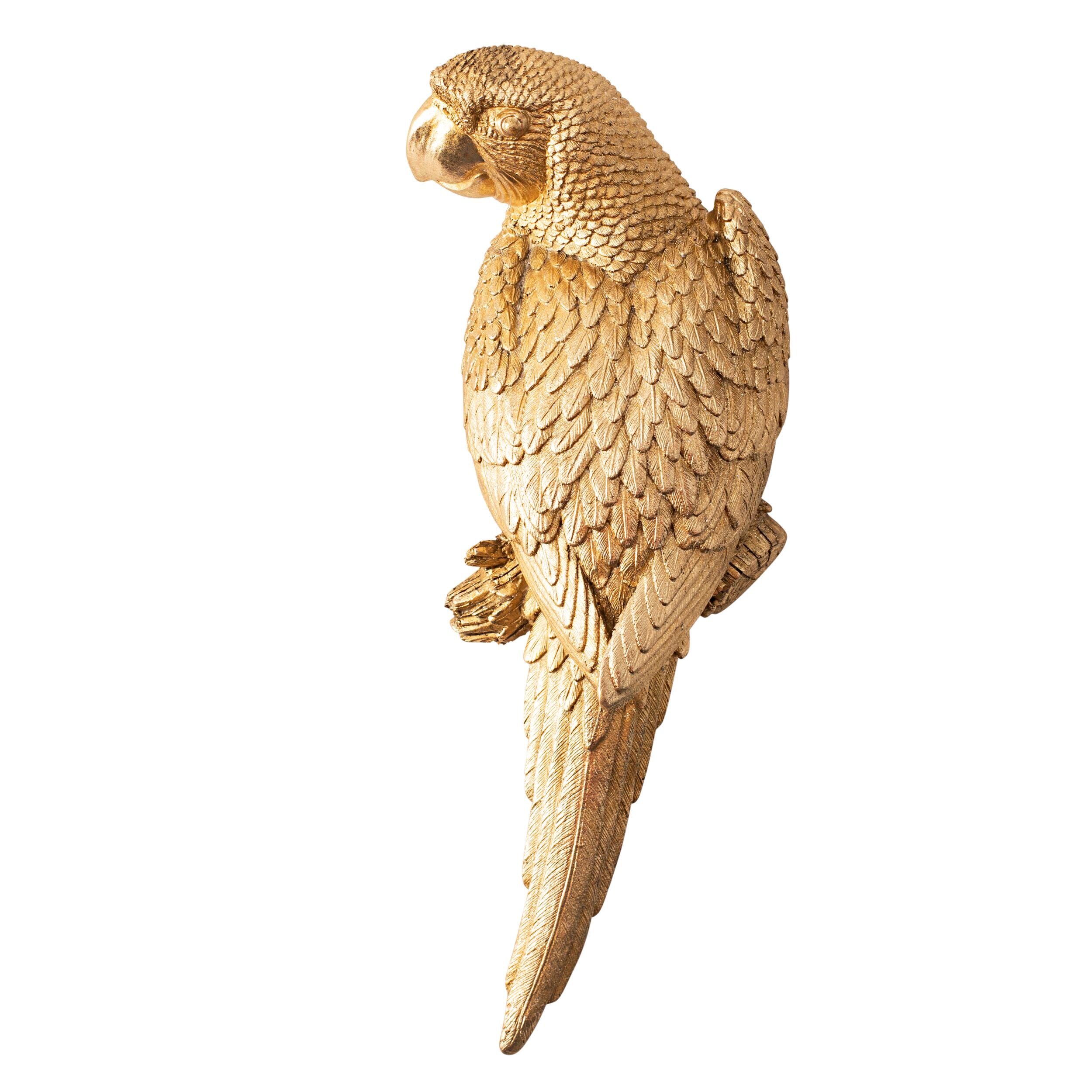 Poly Parrot Polyresin Wall Deco 35x11.5x8.5cm