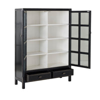 Sansha 2 Door & 2 Drawer Display Cabinet Black & White