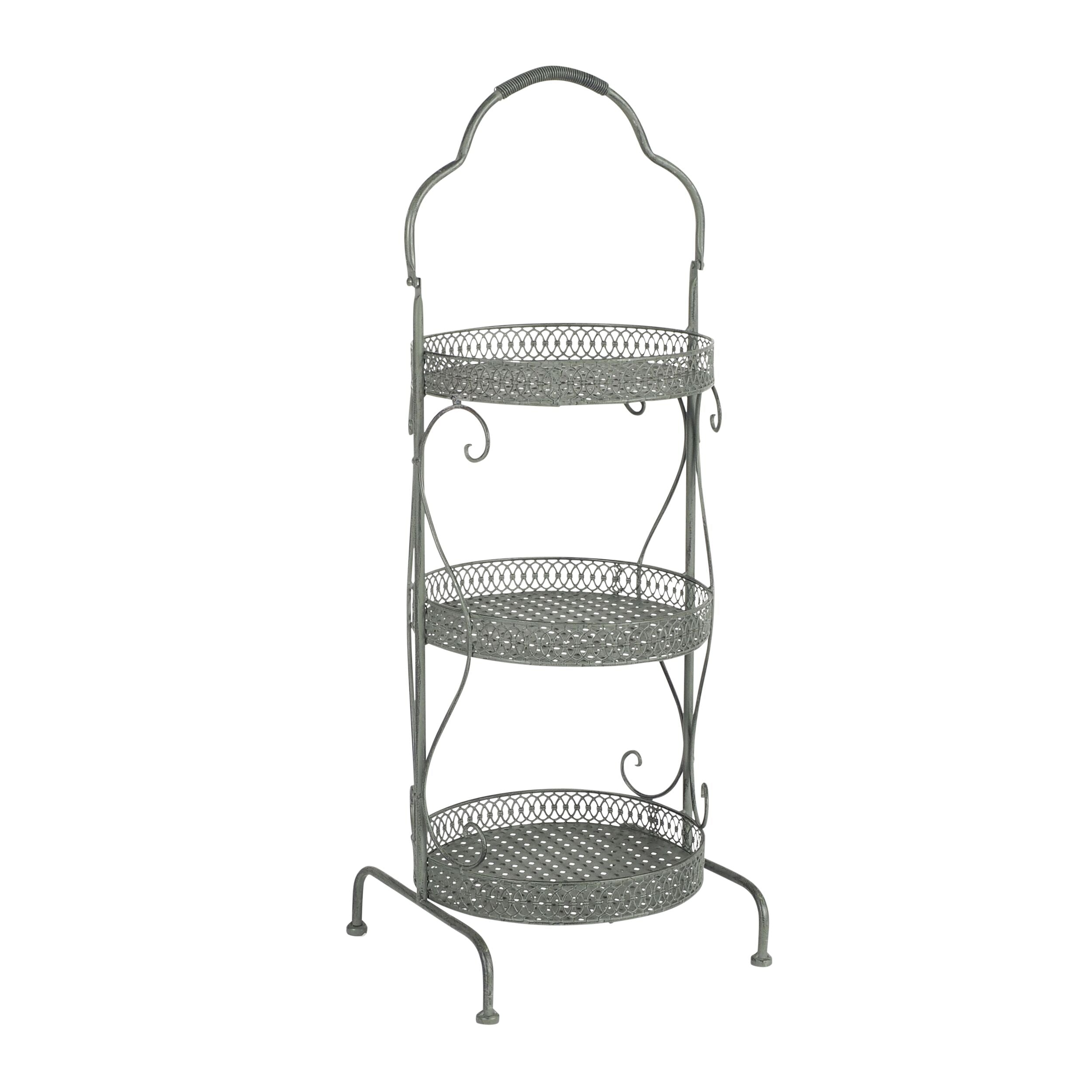 Arlette 3 Tier Silver Basket 83x31x28cm