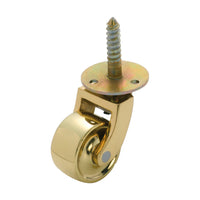 3522 Castor Screw Plate Brass Wheel Polished Brass D32mm