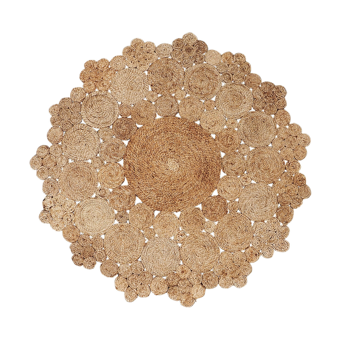 Cochin Hand Stitched Natural Round Rug 120cm