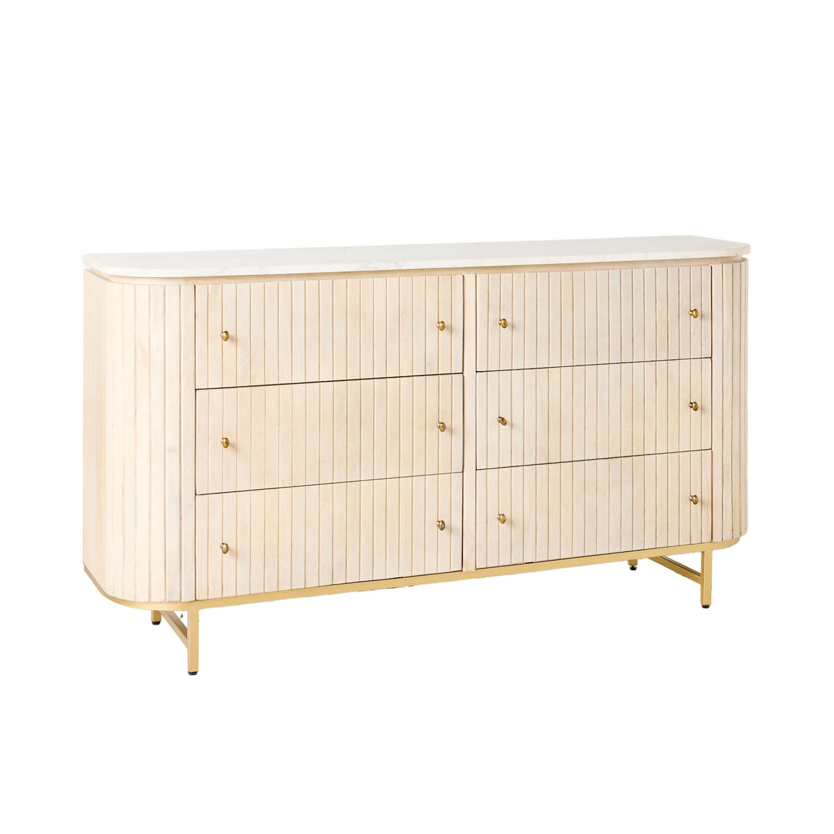 Deva 6 Drawer Chest with Marble Top