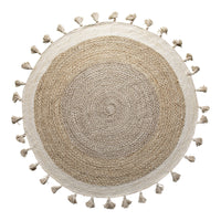 Cochin Hand-Stitched White Tassel Round Rug 200cm