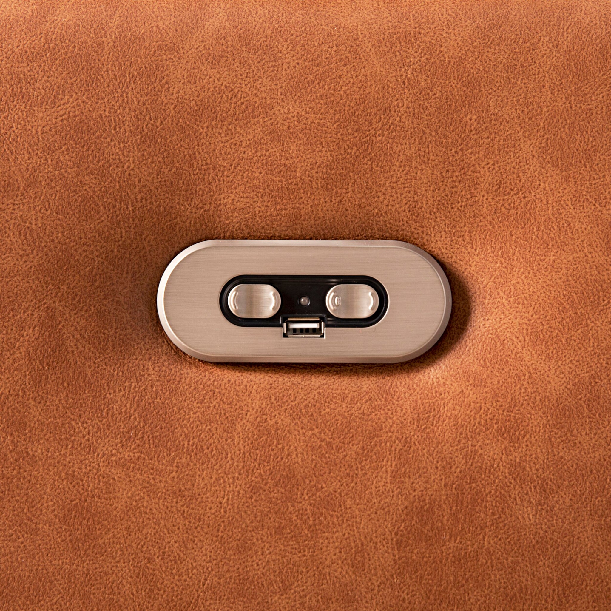 Dunaway 3 Seater Leather Recliner Chaise Sofa Dakota Vintage Saddle