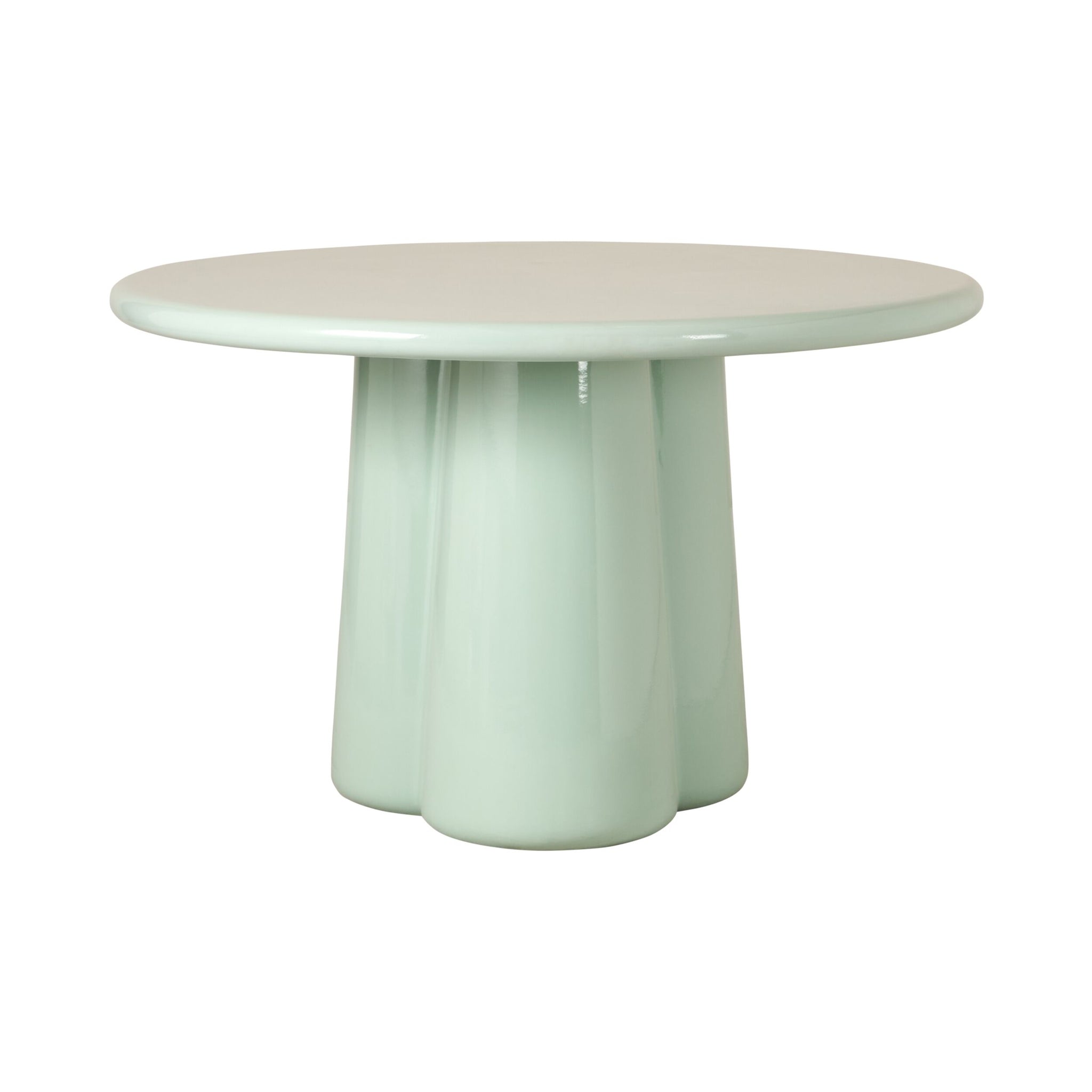 Pavia Round Dining Table Gloss Eucalypt Green