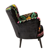 Blossom Embroidered Armchair Black