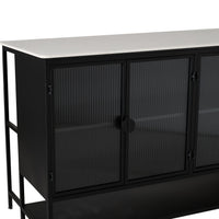 Nero Kitchen Island Bench Black 150cm