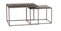 Spence Recycled Teak Nested Cube Coffee Tables Black