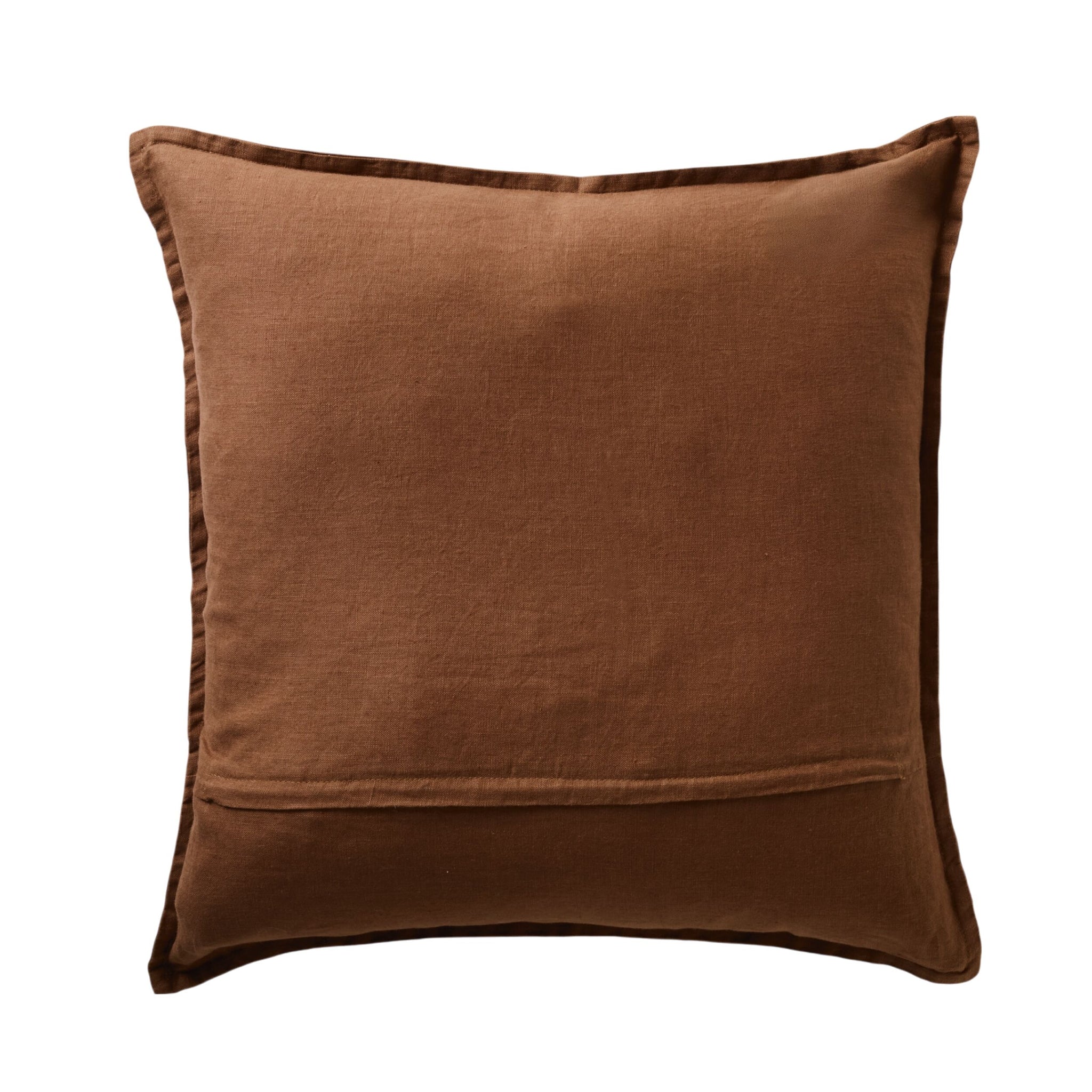 Hamptons French Linen Cushion Chocolate 50x50cm