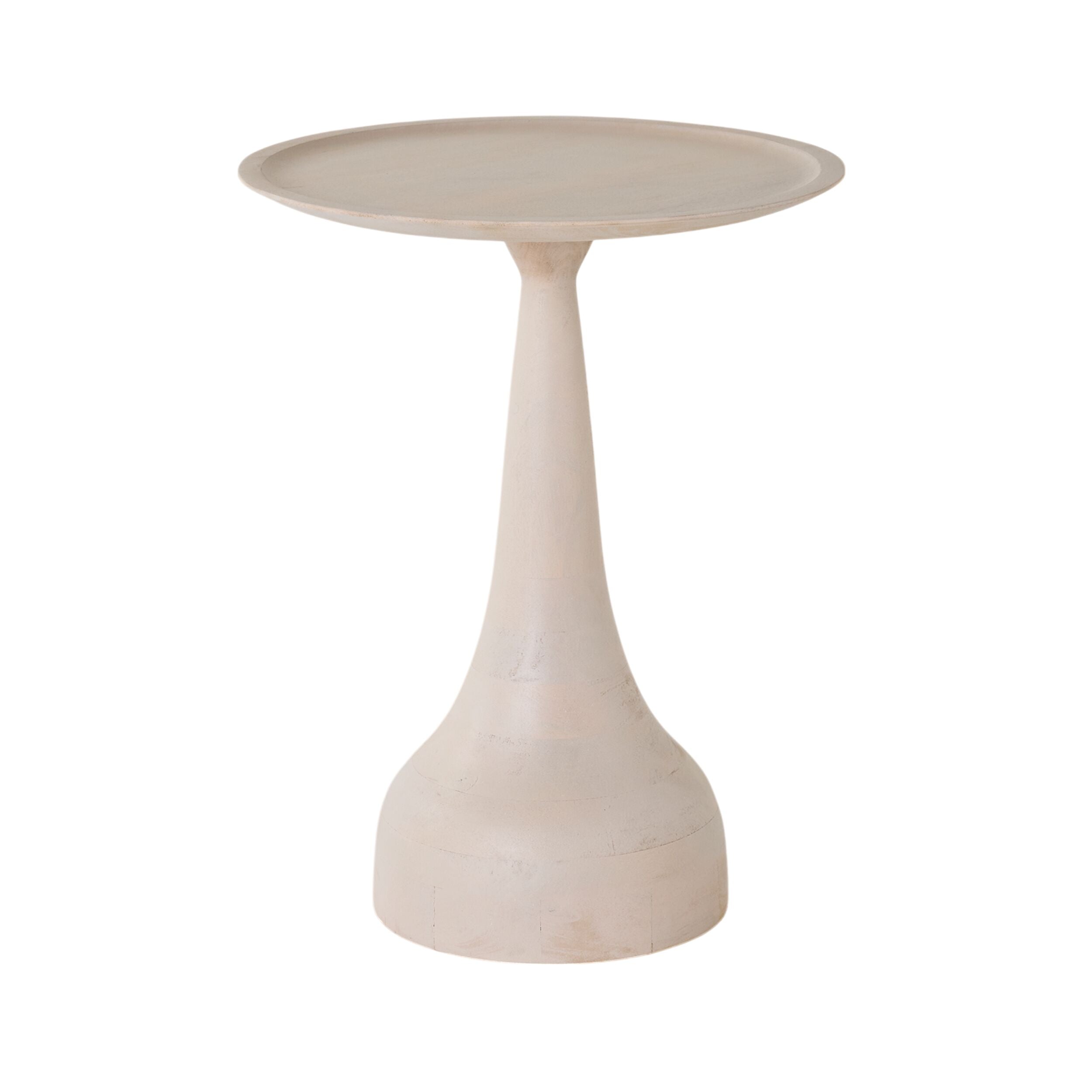 Jindi Round Side Table White Wash 45 x 59 x 45cm