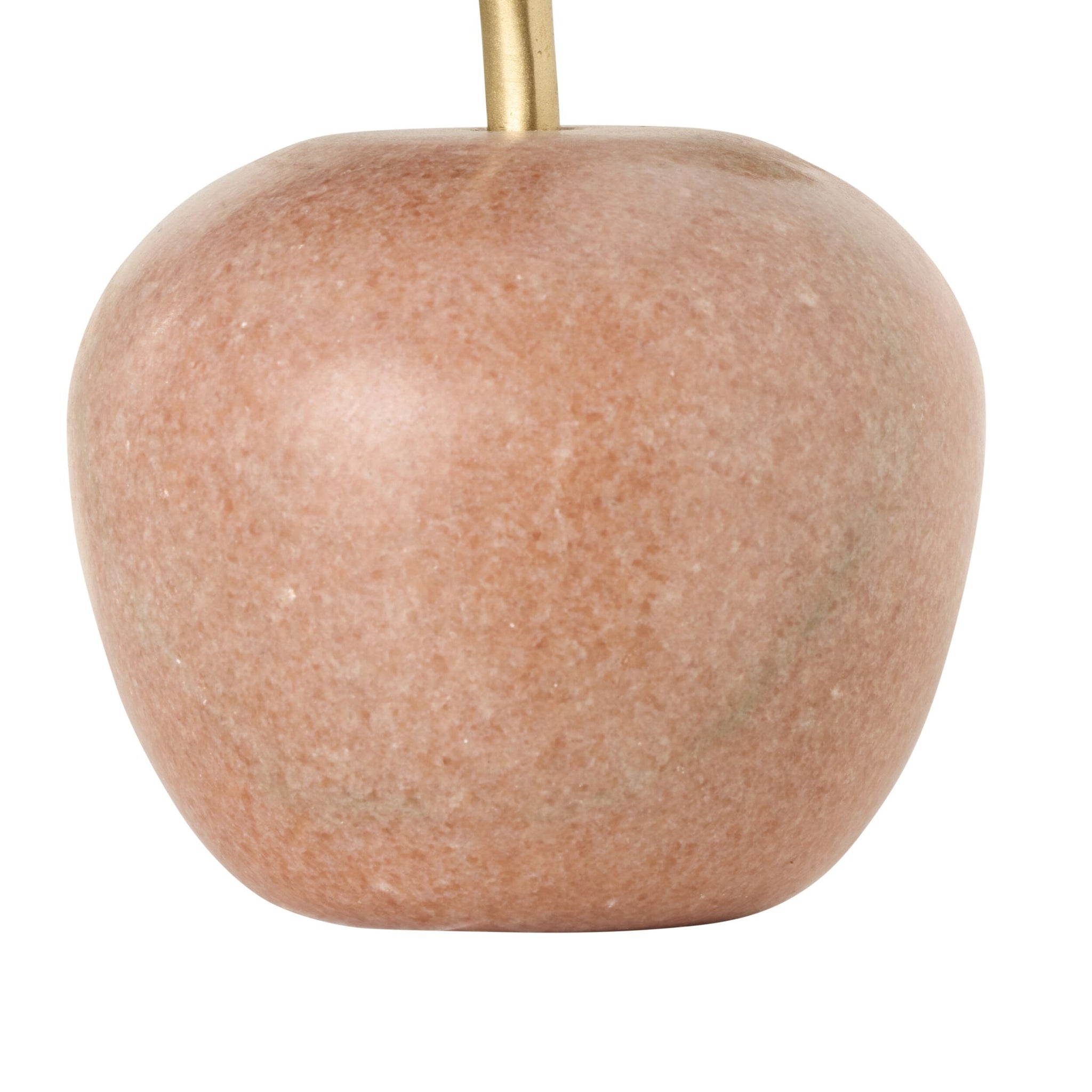 Pink Marble Apple With Brass Leaf