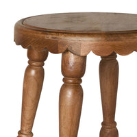 Sati Scalloped Wooden Side Table 41cm