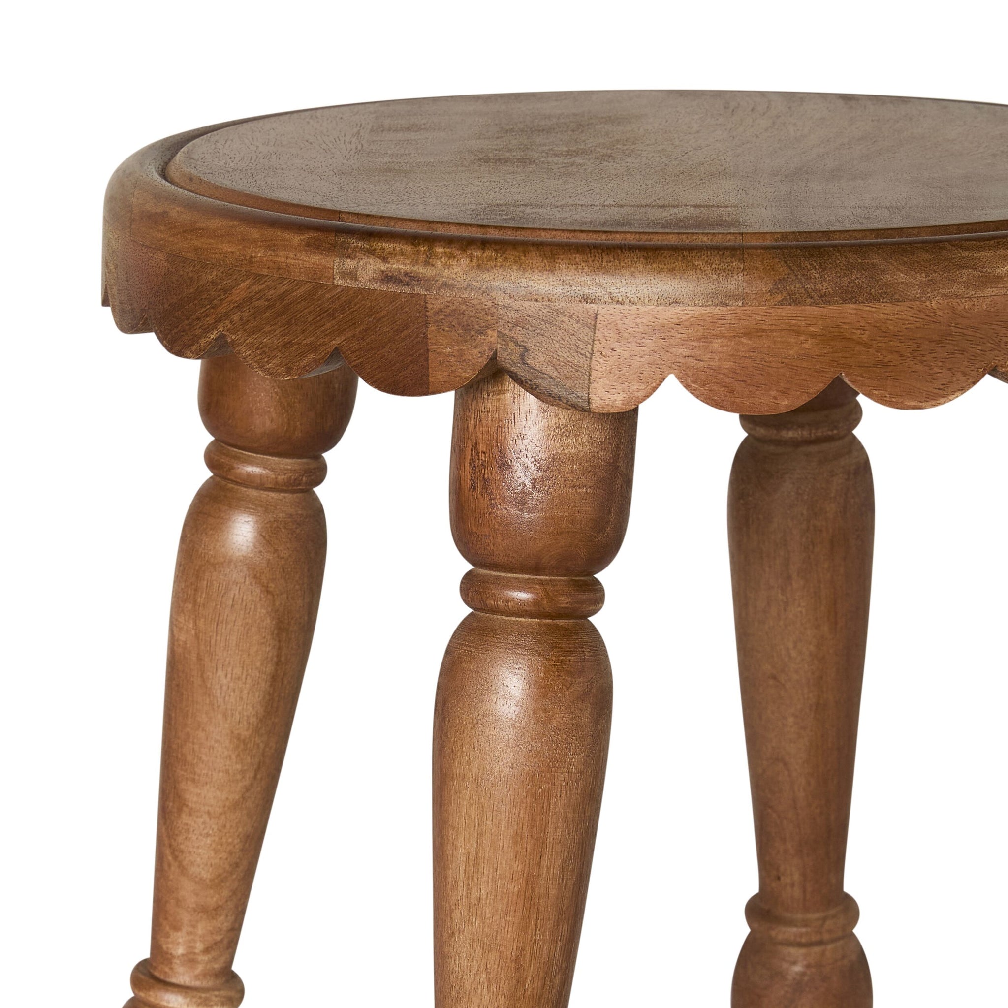 Sati Scalloped Wooden Side Table 41cm