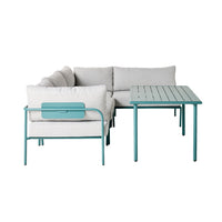 Billy Corner Sofa Set with Dining Table Turquoise