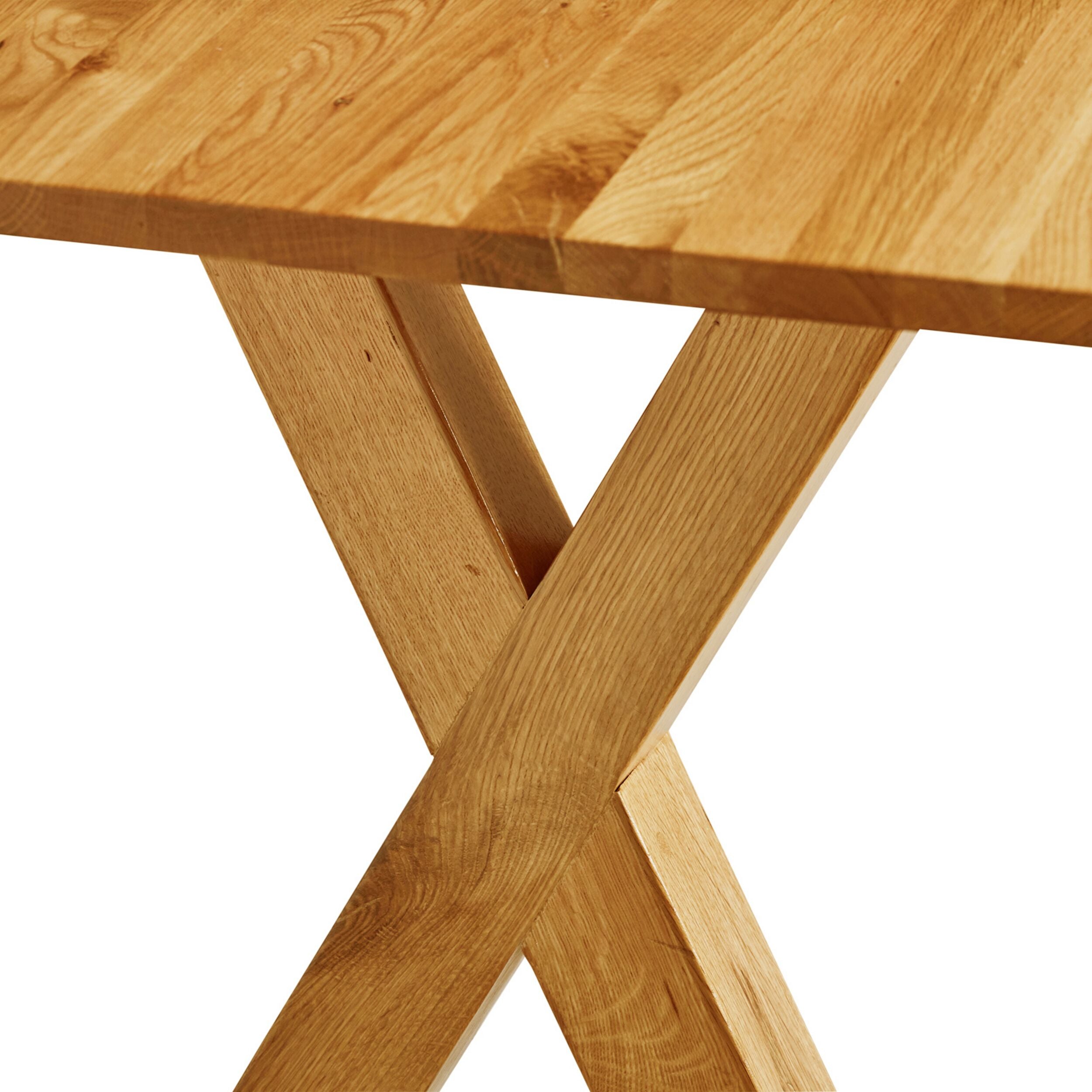 Oakdale Cross Leg Timber Dining Table 200cm