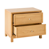 Avalon Small 2 Drawer Bedside Light Oak