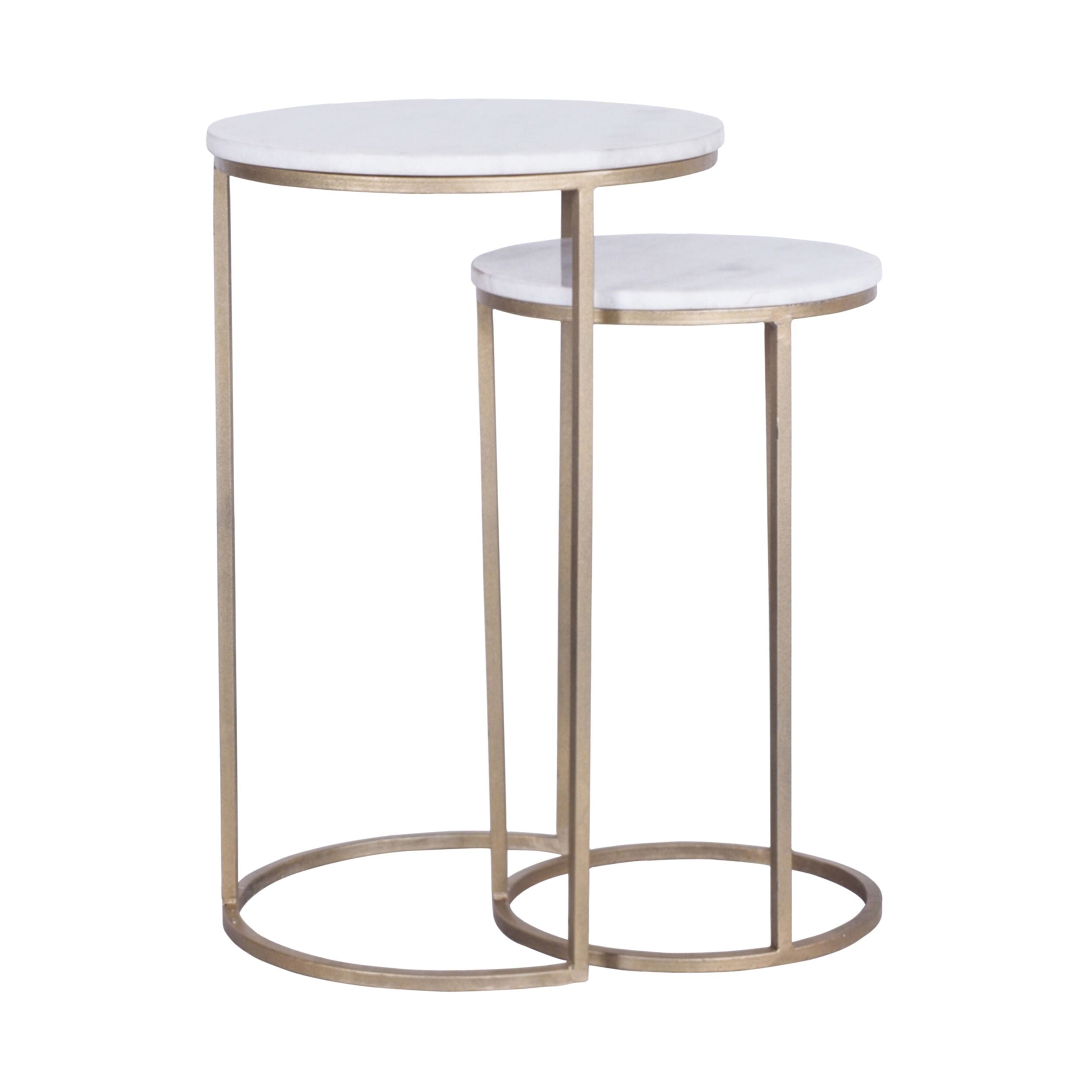 Avoca Marble Top Side Table Set of 2 - Image 1