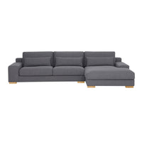 Herron 3 Seater Sofa with RHF Chaise Iron Grey Weave