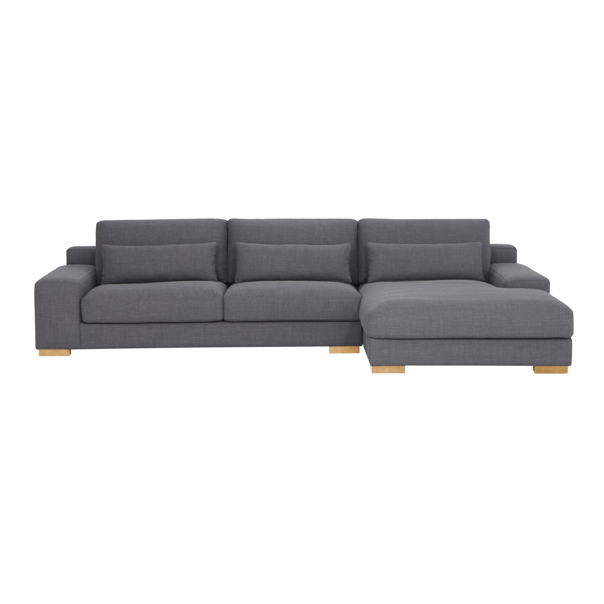 Herron 3 Seater Sofa with RHF Chaise Iron Grey Weave
