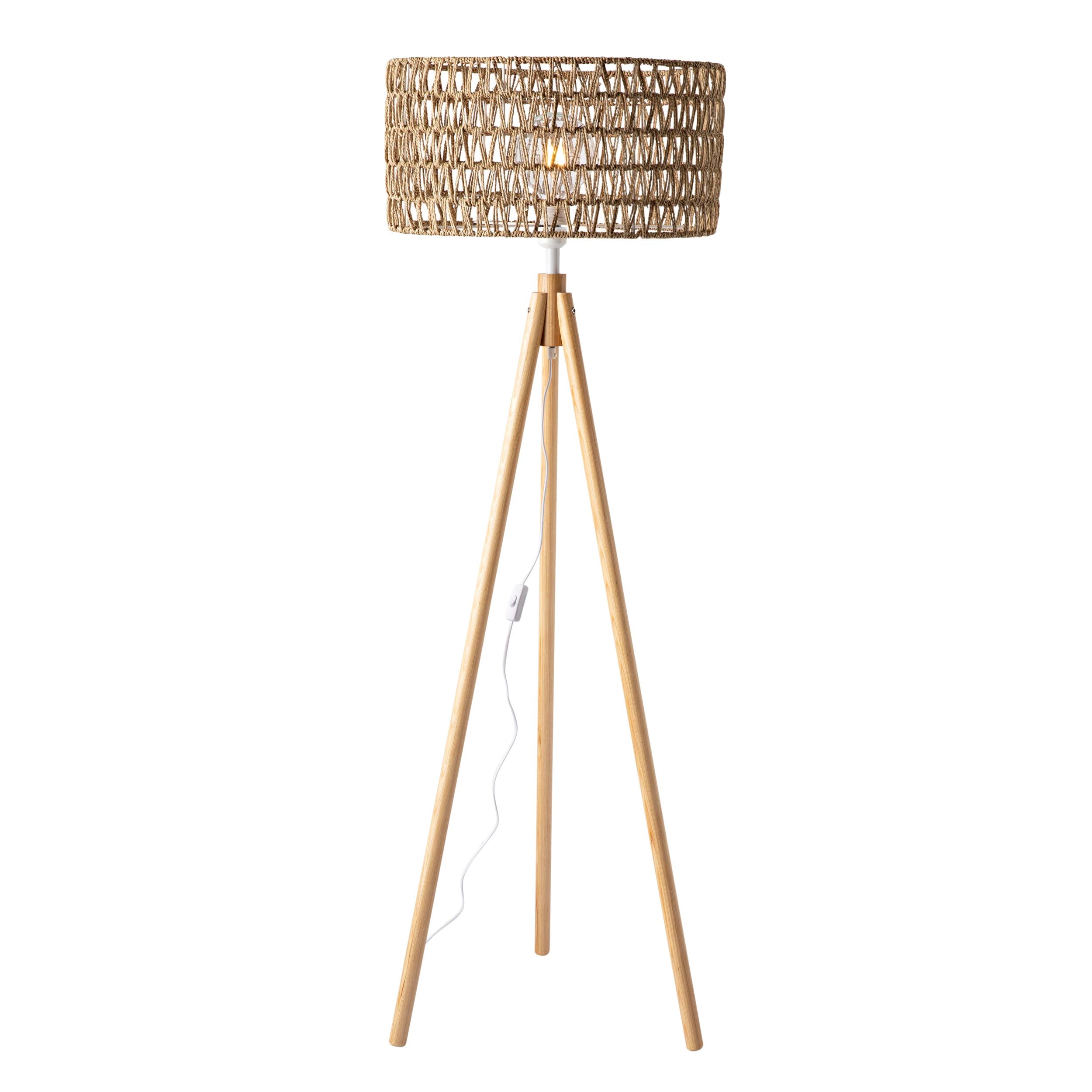 Lexi Seagrass Natural Tripod Floor Lamp 165x45cm