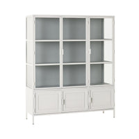 Nero 6 Door Display Cabinet 135 x 40 x 160cm White & Grey