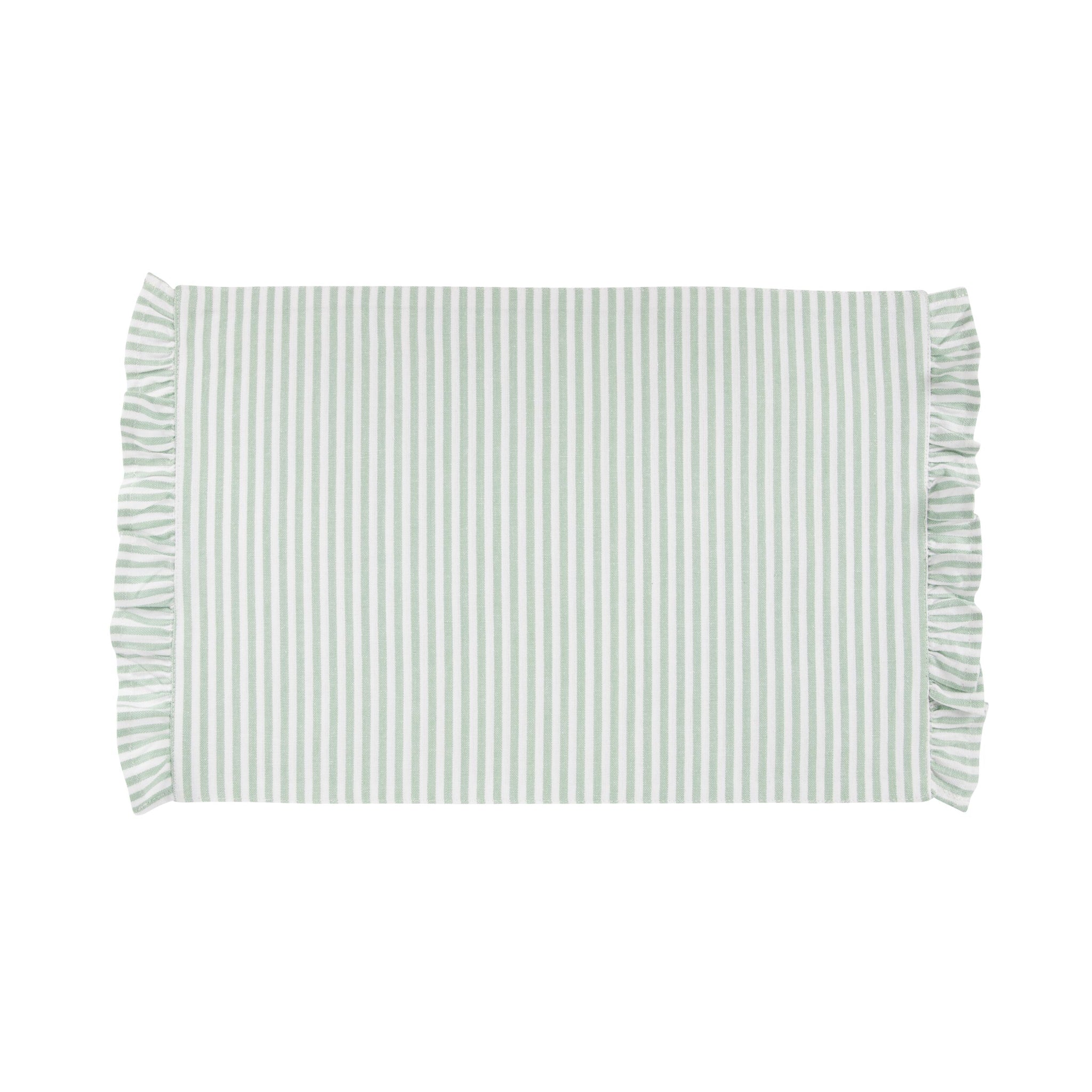 Marais Ruffle Stripe Placemat Pine Green