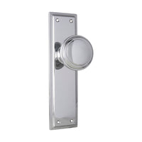 0732 Door Knob Milton Latch Pair Chrome Plated H200xW50xP73mm