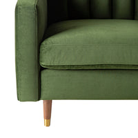 Stitch Velvet Armchair Juniper Olive