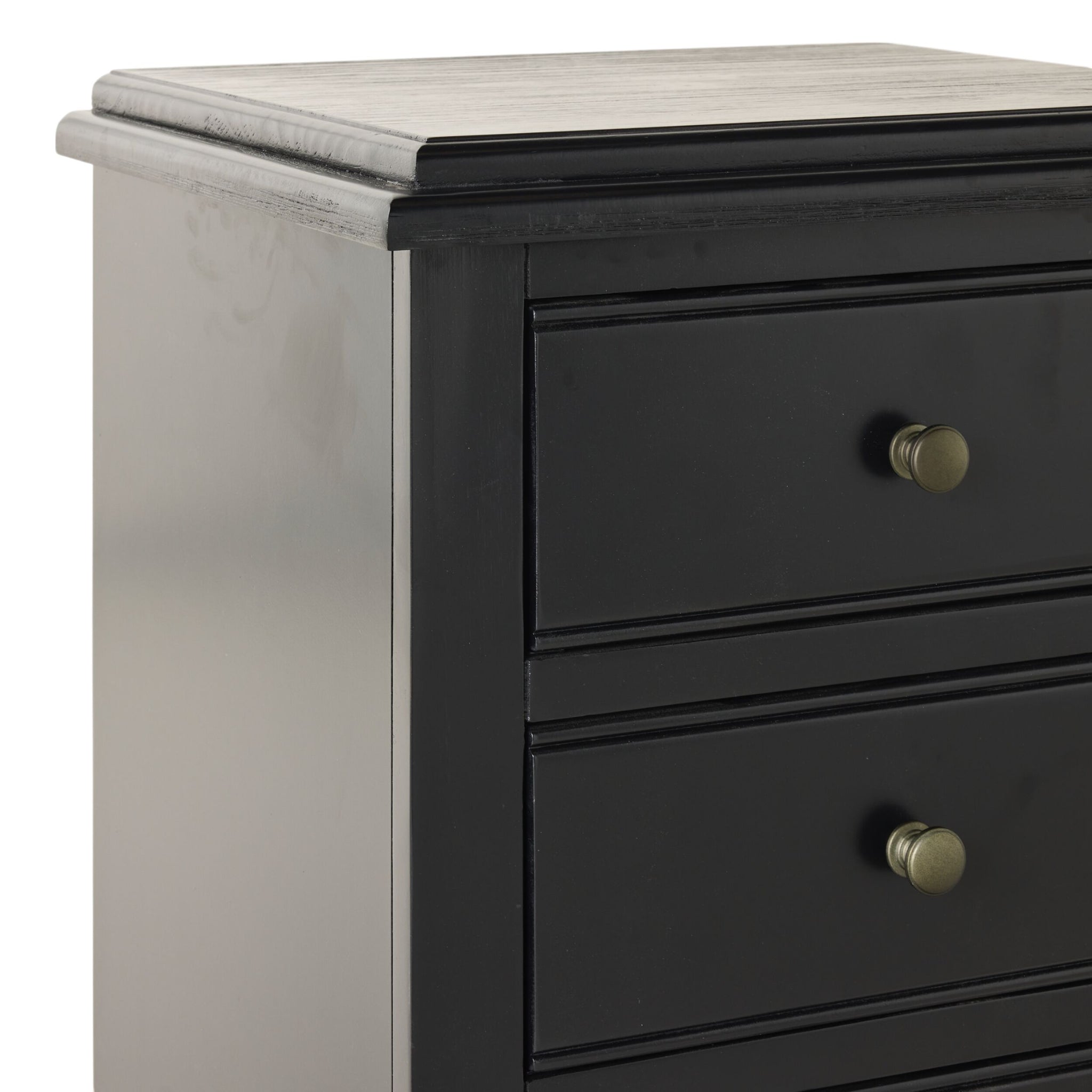 Clover 3 Drawer Bedside Table Black