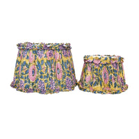 Loni Scallop Tapered Shade Mustard Floral 35cm