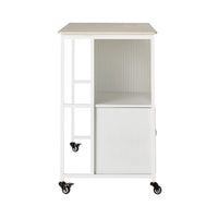 Nero Kitchen Island Bench with Drawer White 120cm