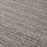 Charcoal Grid Handloom NZ Wool Rug 240x300cm