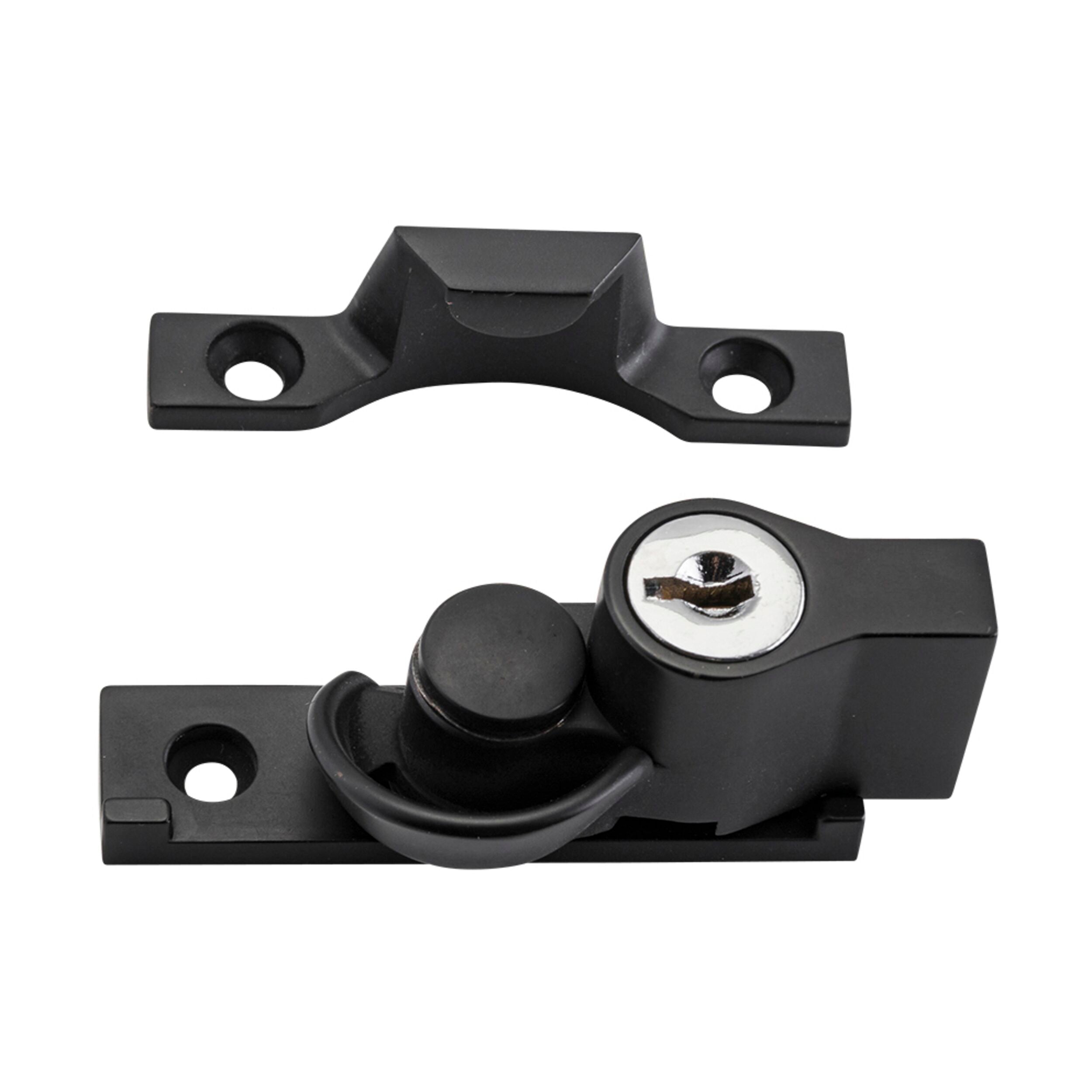 9864 Sash Fastener Locking Narrow Zinc Alloy Matte Black L65xW17mm