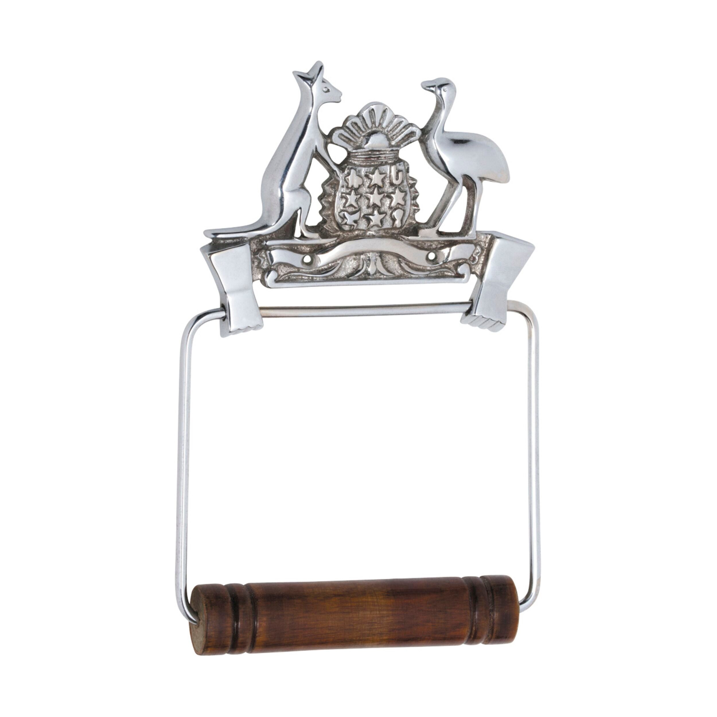 4869 Toilet Roll Holder Coat Of Arms Chrome Plated H190xW120mm