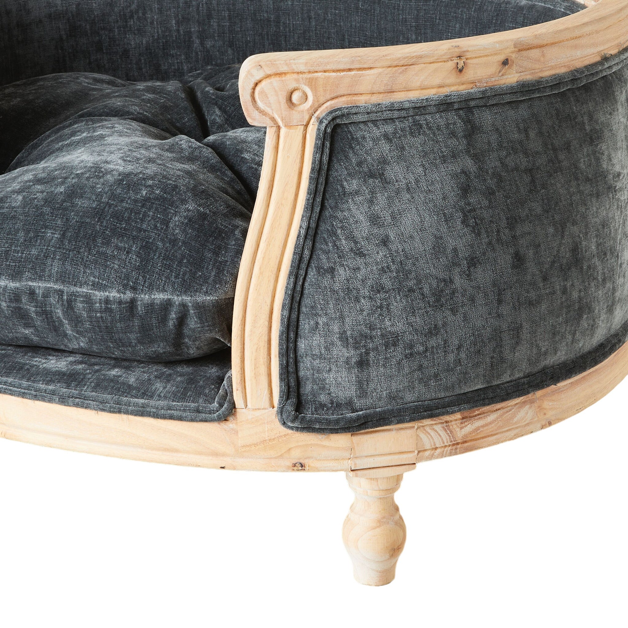 Luxe Dog Bed Slate Blue 75x70x44cm