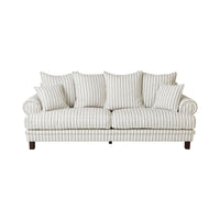 Lisette 3.5 Seater Deep Sofa Linen Stripe