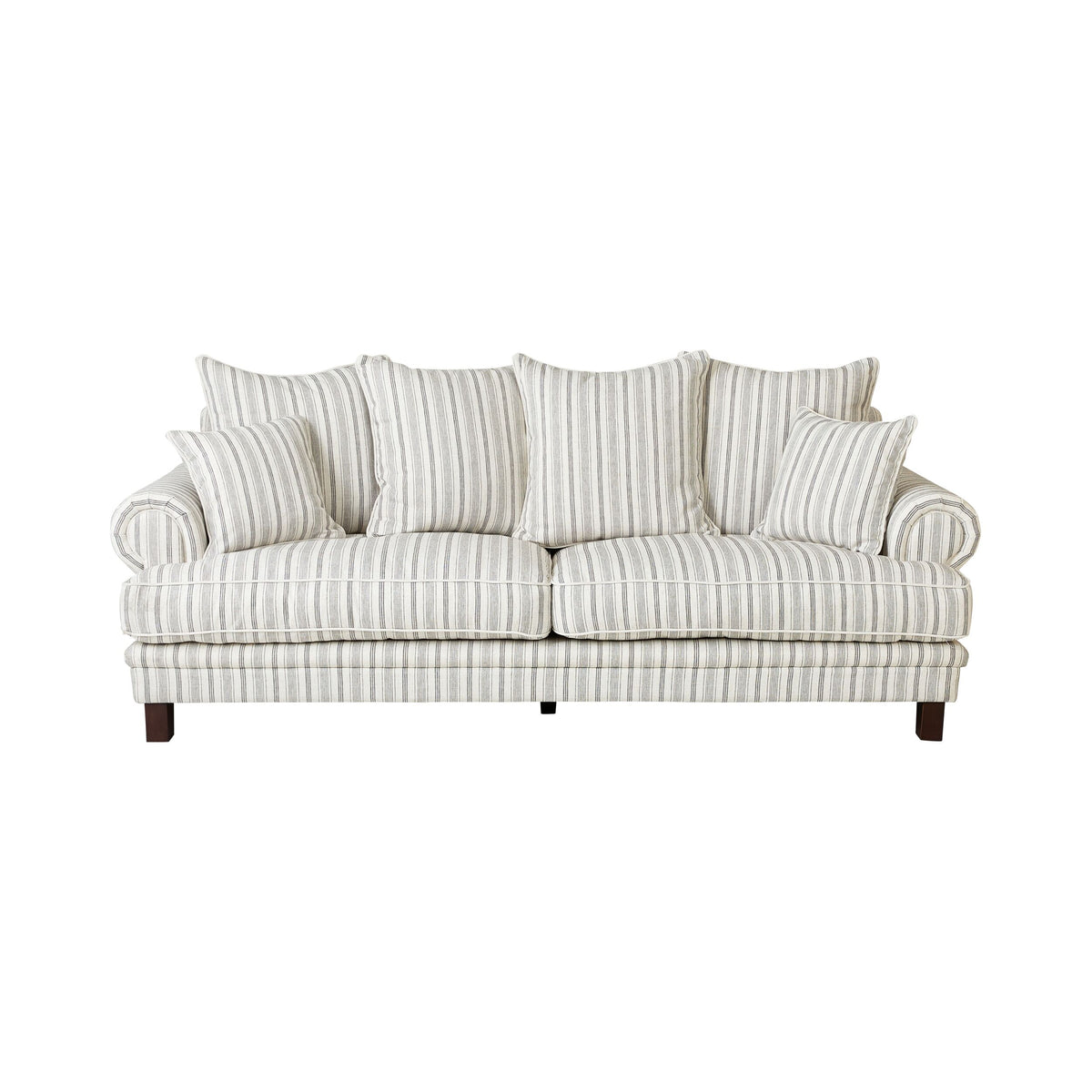 Lisette 3.5 Seater Deep Sofa Linen Stripe