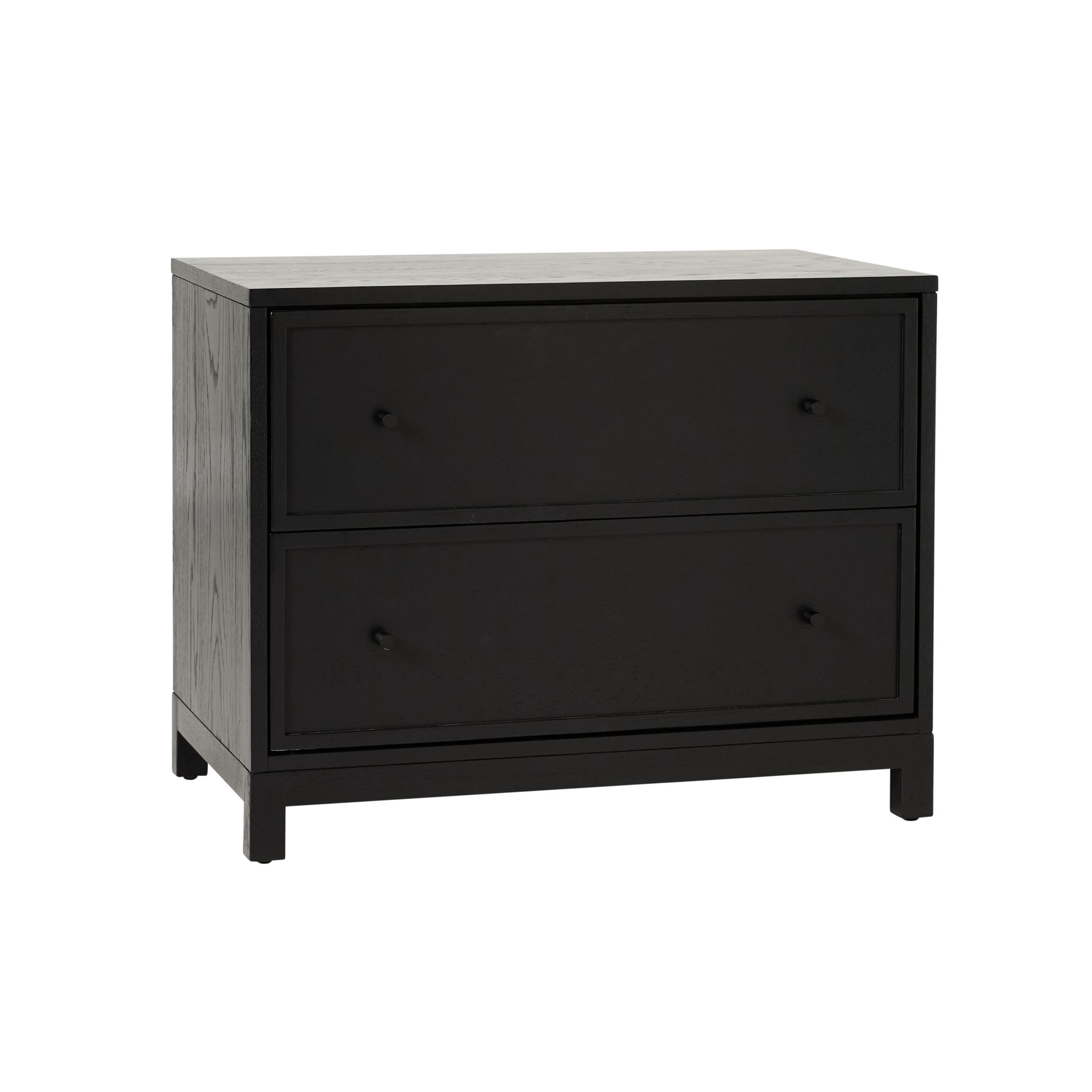 Avalon Large 2 Drawer Bedside Black