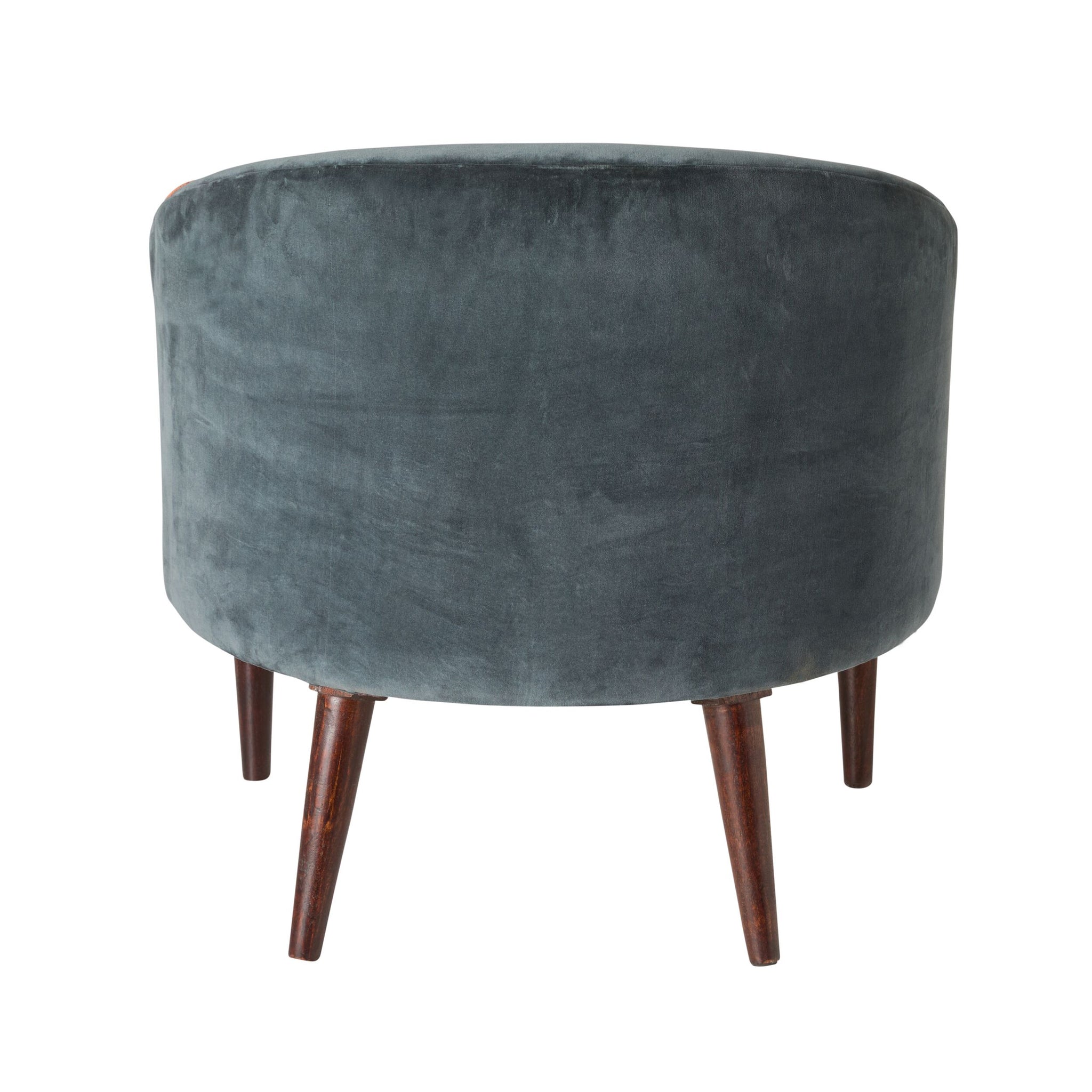 Freya Embroidered Occasional Chair Blue Velvet