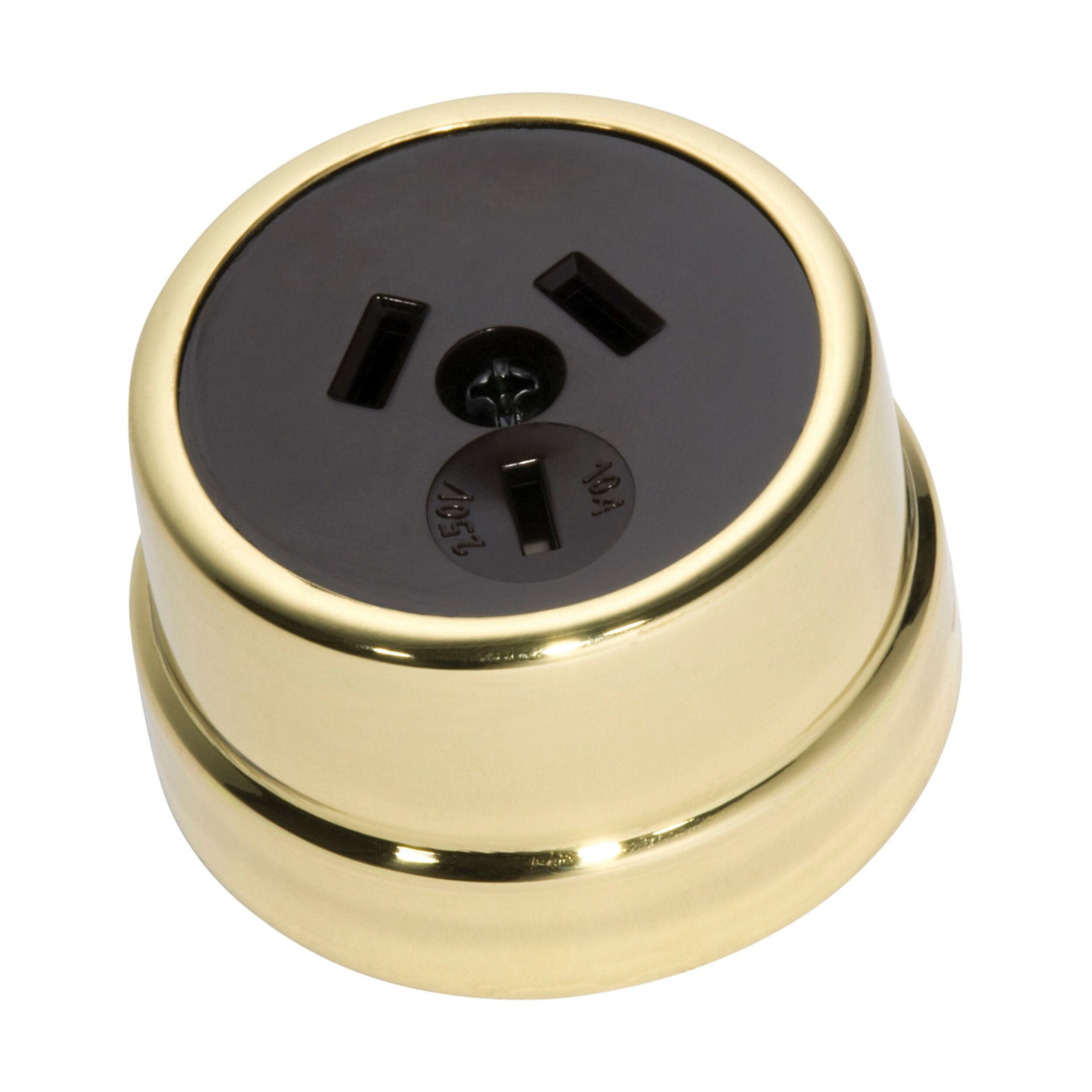 5479 Socket Traditional Brown Mechanism Polished Brass D50xP30mm