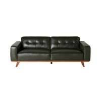Carson 3 Seater Leather Sofa Fern Green