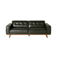 Carson 3 Seater Leather Sofa Fern Green