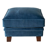 Lisette Velvet Ottoman Celeste Indigo